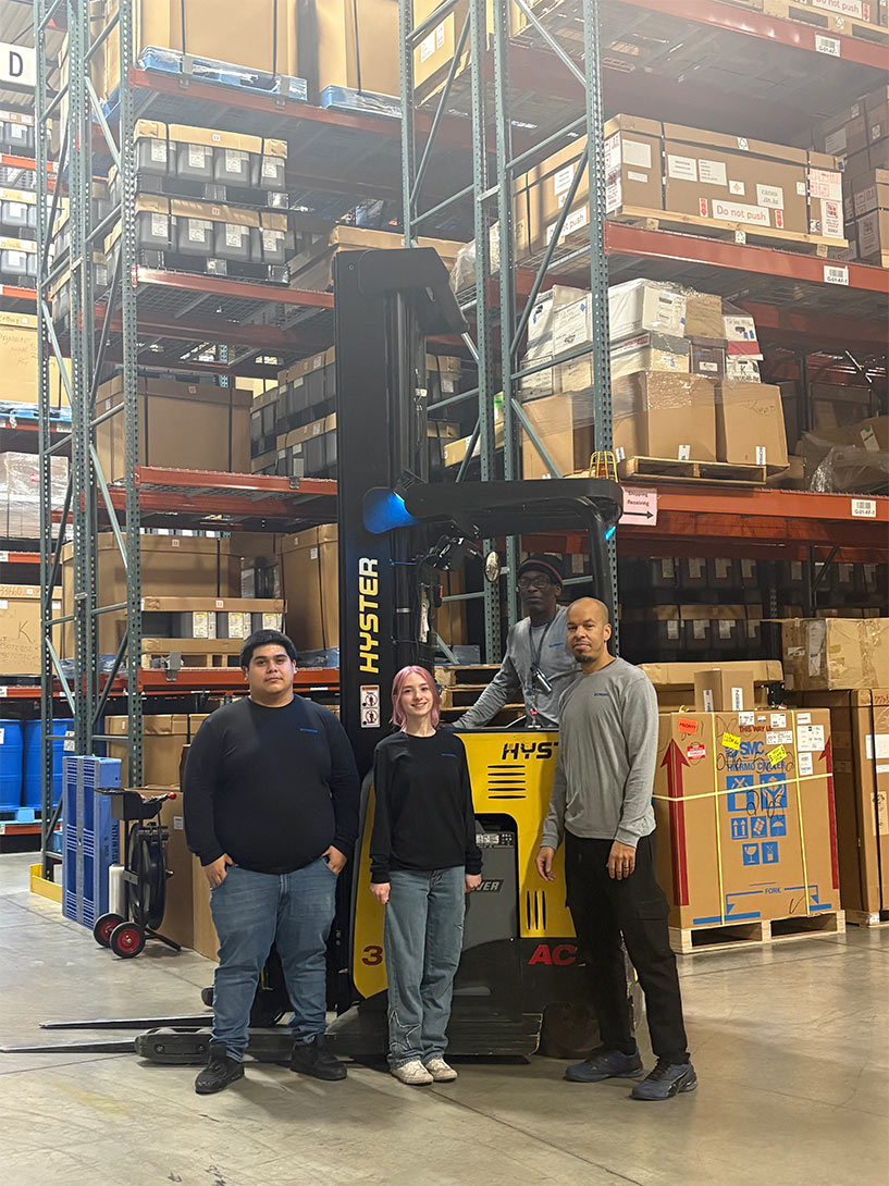 The SCREEN team that transports innovation. (Left to right) Eduardo Sanchez, Gracie Webb, Frank Jackson (back) Tony Metoyer